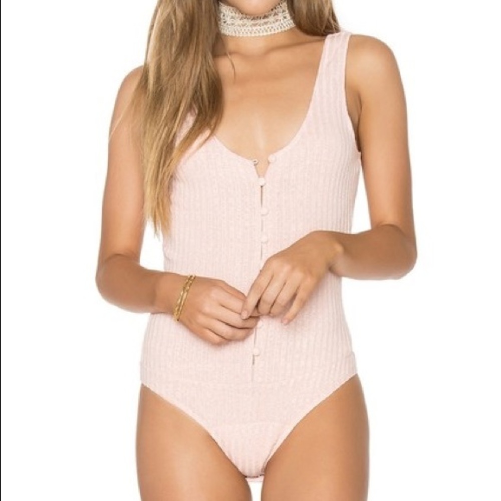 Privacy Please Light Pink Buttoned Bodysuit